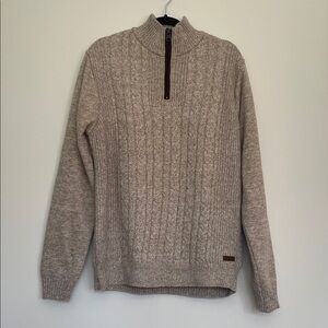 Buffalo David Bitton Taupe Zip-Up Sweater